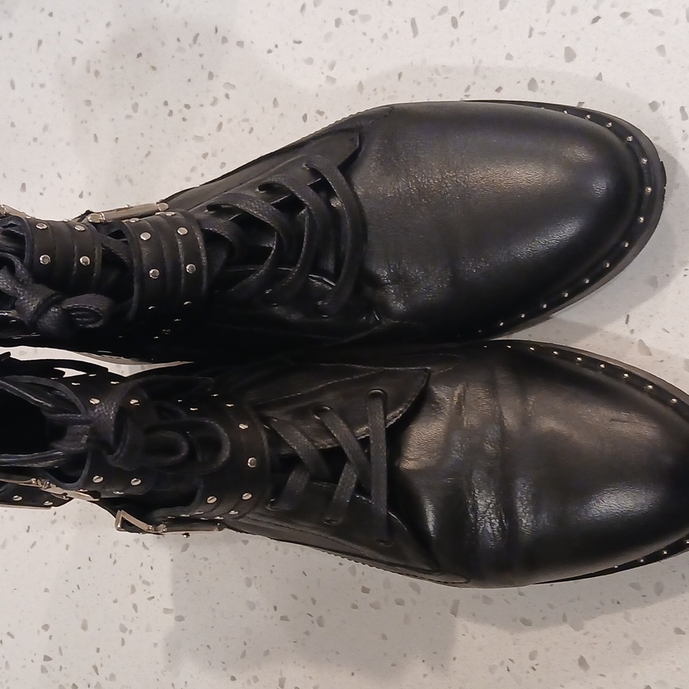 Ted Baker Women Kelanaa Studded Leather Boots Black Size 9.5 - Picture 6 of 11